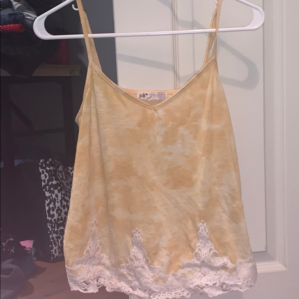 yellow spaghetti strap top